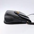 Salvatore Ferragamo Gancini Shoulder Bag Leather Black Gold Auth BA4219-4