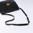 Salvatore Ferragamo Gancini Shoulder Bag Leather Black Gold Auth BA4219-7