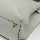 MCM Hand Bag Leather 2way Light Blue Gold Auth BA4220-11