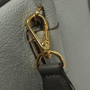 MCM Hand Bag Leather 2way Light Blue Gold Auth BA4220-17