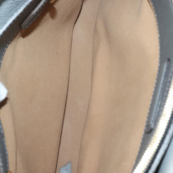 MCM Hand Bag Leather 2way Light Blue Gold Auth BA4220