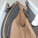 MCM Hand Bag Leather 2way Light Blue Gold Auth BA4220-21