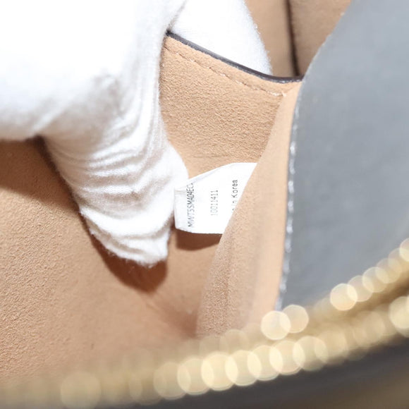 MCM Hand Bag Leather 2way Light Blue Gold Auth BA4220