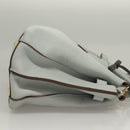 MCM Hand Bag Leather 2way Light Blue Gold Auth BA4220-4