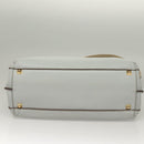 MCM Hand Bag Leather 2way Light Blue Gold Auth BA4220-9