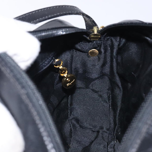 Salvatore Ferragamo Vala Shoulder Bag Leather Black Gold Auth BA4221