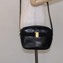 Salvatore Ferragamo Vala Shoulder Bag Leather Black Gold Auth BA4221-22