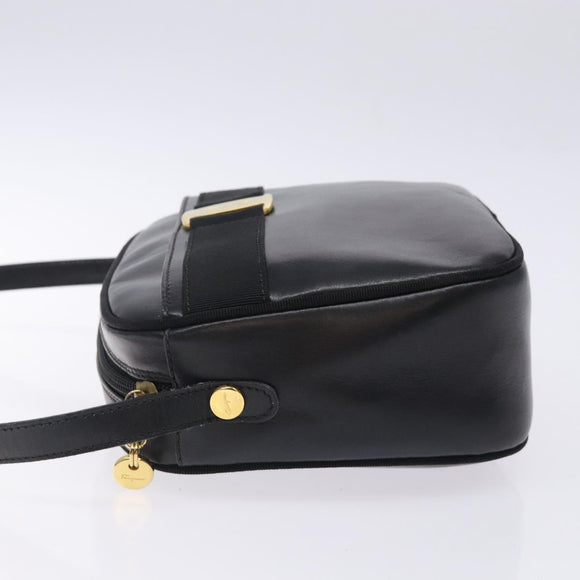 Salvatore Ferragamo Vala Shoulder Bag Leather Black Gold Auth BA4221