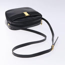 Salvatore Ferragamo Vala Shoulder Bag Leather Black Gold Auth BA4221-7