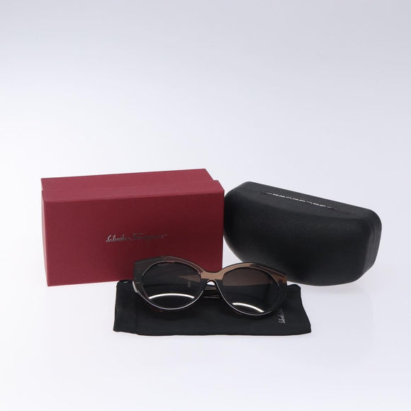 Salvatore Ferragamo Gancini Sunglasses plastic Brown Auth BA4245