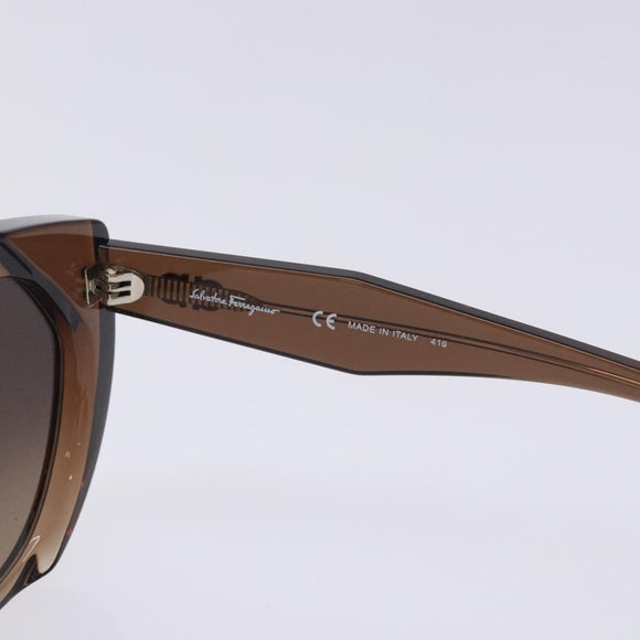 Salvatore Ferragamo Gancini Sunglasses plastic Brown Auth BA4245