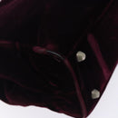 PRADA Hand Bag Velor Bordeaux Silver Auth BA4254-13