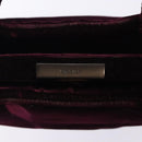 PRADA Hand Bag Velor Bordeaux Silver Auth BA4254-14