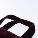 PRADA Hand Bag Velor Bordeaux Silver Auth BA4254-8