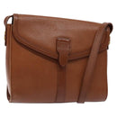 Burberrys Shoulder Bag Leather Brown Gold Auth BA4255-1