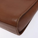 Burberrys Shoulder Bag Leather Brown Gold Auth BA4255-10