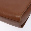 Burberrys Shoulder Bag Leather Brown Gold Auth BA4255-12