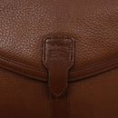 Burberrys Shoulder Bag Leather Brown Gold Auth BA4255-14