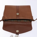 Burberrys Shoulder Bag Leather Brown Gold Auth BA4255-15