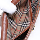 Burberrys Shoulder Bag Leather Brown Gold Auth BA4255-19