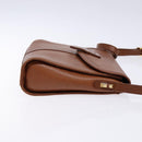 Burberrys Shoulder Bag Leather Brown Gold Auth BA4255-4