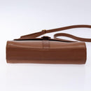 Burberrys Shoulder Bag Leather Brown Gold Auth BA4255-9