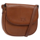 Burberrys Shoulder Bag Leather Brown Gold Auth BA4256-1