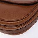 Burberrys Shoulder Bag Leather Brown Gold Auth BA4256-14