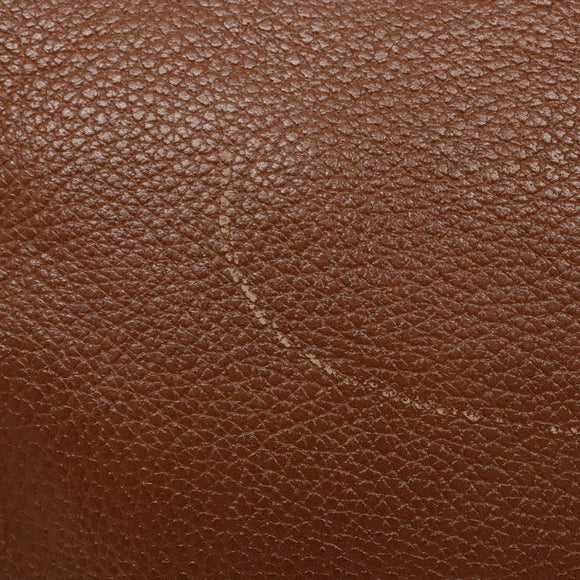 Burberrys Shoulder Bag Leather Brown Gold Auth BA4256