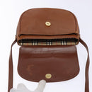 Burberrys Shoulder Bag Leather Brown Gold Auth BA4256-11