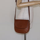 Burberrys Shoulder Bag Leather Brown Gold Auth BA4256-22
