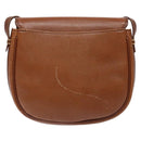 Burberrys Shoulder Bag Leather Brown Gold Auth BA4256-2
