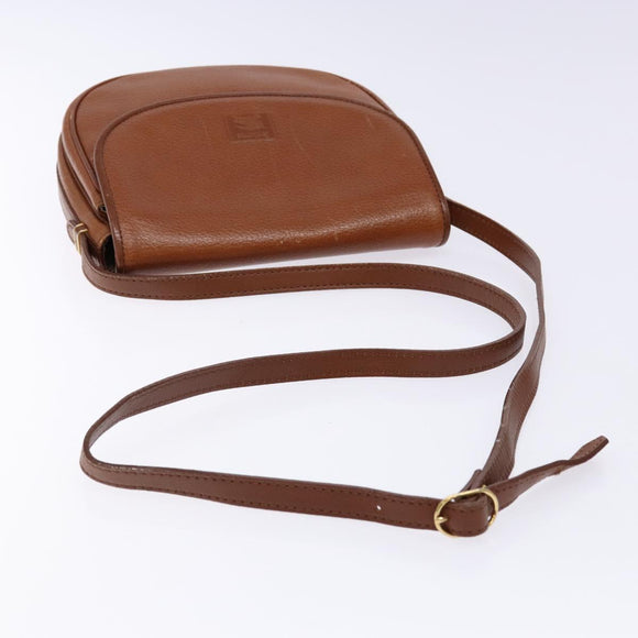 Burberrys Shoulder Bag Leather Brown Gold Auth BA4256