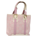 Salvatore Ferragamo Gancini Tote Bag Canvas Pink Gold Auth BA4257-1
