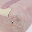 Salvatore Ferragamo Gancini Tote Bag Canvas Pink Gold Auth BA4257-15