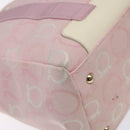 Salvatore Ferragamo Gancini Tote Bag Canvas Pink Gold Auth BA4257-16