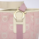Salvatore Ferragamo Gancini Tote Bag Canvas Pink Gold Auth BA4257-10