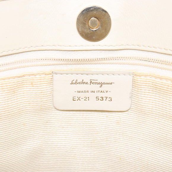 Salvatore Ferragamo Gancini Tote Bag Canvas Pink Gold Auth BA4257