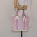 Salvatore Ferragamo Gancini Tote Bag Canvas Pink Gold Auth BA4257-21