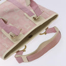 Salvatore Ferragamo Gancini Tote Bag Canvas Pink Gold Auth BA4257-6