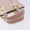 Salvatore Ferragamo Gancini Tote Bag Canvas Pink Gold Auth BA4257-7