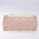 Salvatore Ferragamo Gancini Tote Bag Canvas Pink Gold Auth BA4257-5