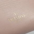 VALENTINO Studs Hand Bag Leather 2way Pink Gold Auth BA4259-19