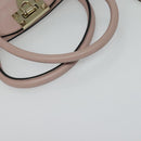 VALENTINO Studs Hand Bag Leather 2way Pink Gold Auth BA4259-7