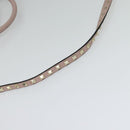 VALENTINO Studs Hand Bag Leather 2way Pink Gold Auth BA4259-9