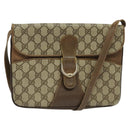 GUCCI GG Supreme Shoulder Bag PVC Beige Gold Auth BA4262-1