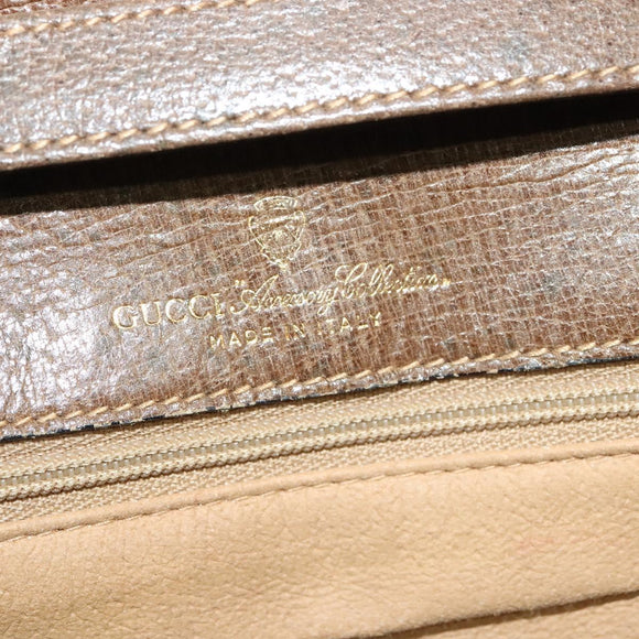 GUCCI GG Supreme Shoulder Bag PVC Beige Gold Auth BA4262