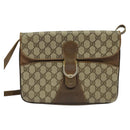 GUCCI GG Supreme Shoulder Bag PVC Beige Gold Auth BA4262-13