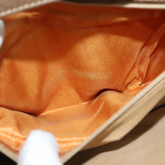 GUCCI GG Supreme Shoulder Bag PVC Beige Gold Auth BA4262