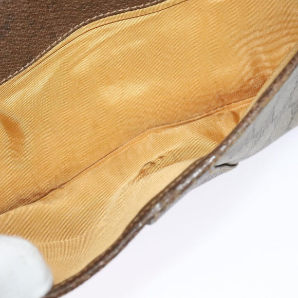 GUCCI GG Supreme Shoulder Bag PVC Beige Gold Auth BA4262